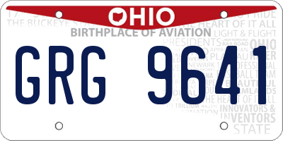 OH license plate GRG9641