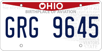 OH license plate GRG9645