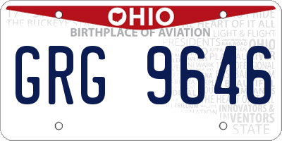 OH license plate GRG9646