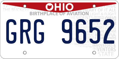 OH license plate GRG9652