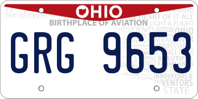 OH license plate GRG9653