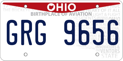 OH license plate GRG9656