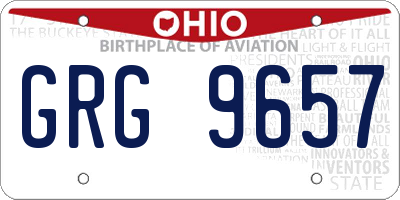 OH license plate GRG9657