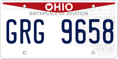 OH license plate GRG9658