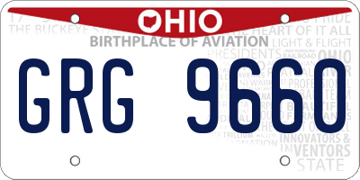 OH license plate GRG9660