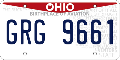 OH license plate GRG9661