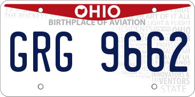 OH license plate GRG9662