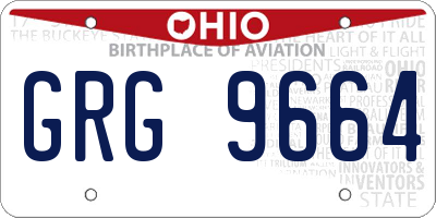 OH license plate GRG9664