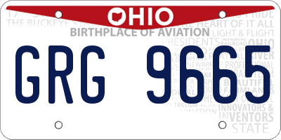 OH license plate GRG9665