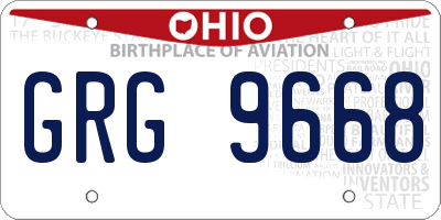 OH license plate GRG9668