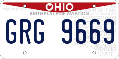 OH license plate GRG9669