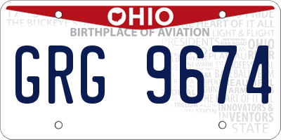 OH license plate GRG9674