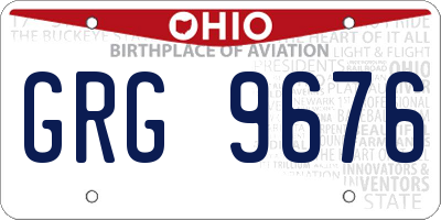 OH license plate GRG9676