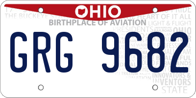 OH license plate GRG9682
