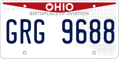 OH license plate GRG9688