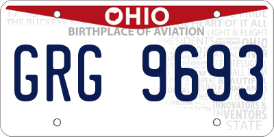 OH license plate GRG9693