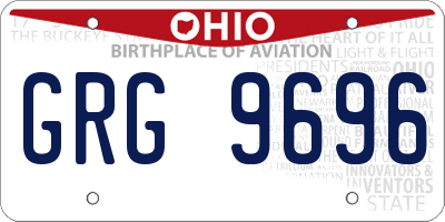 OH license plate GRG9696