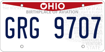 OH license plate GRG9707