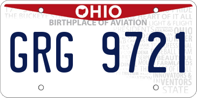 OH license plate GRG9721