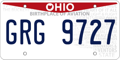 OH license plate GRG9727