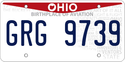 OH license plate GRG9739