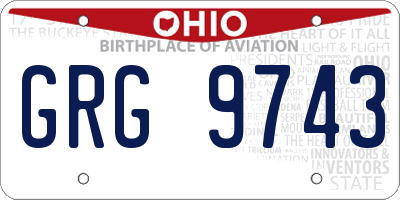 OH license plate GRG9743