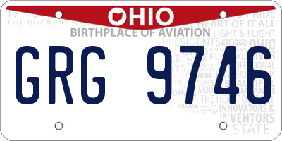 OH license plate GRG9746