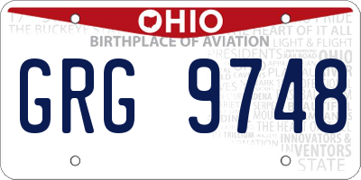 OH license plate GRG9748