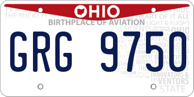 OH license plate GRG9750