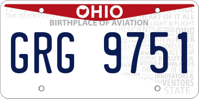 OH license plate GRG9751