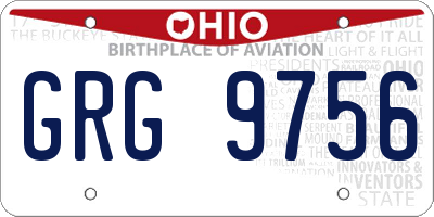 OH license plate GRG9756