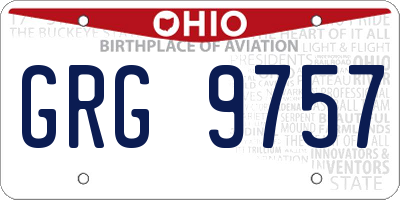 OH license plate GRG9757