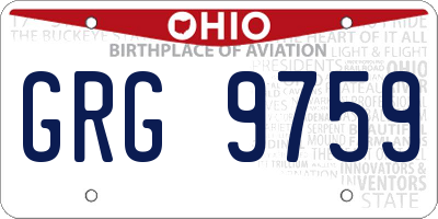 OH license plate GRG9759