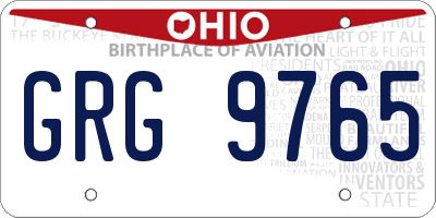 OH license plate GRG9765