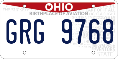 OH license plate GRG9768