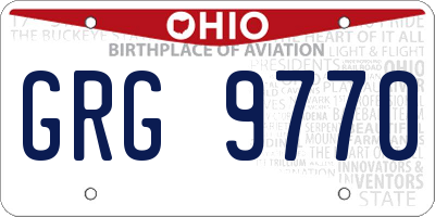 OH license plate GRG9770