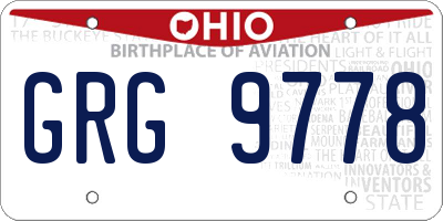 OH license plate GRG9778