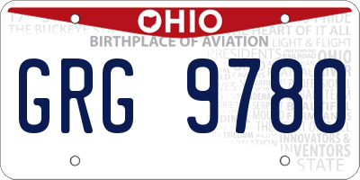 OH license plate GRG9780