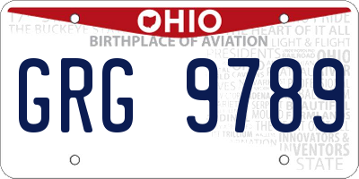 OH license plate GRG9789