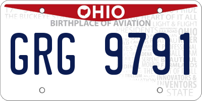 OH license plate GRG9791