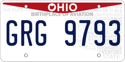 OH license plate GRG9793