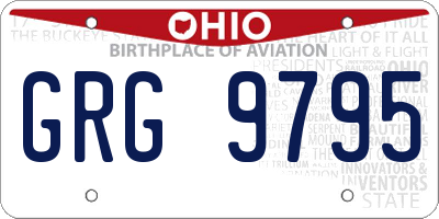 OH license plate GRG9795
