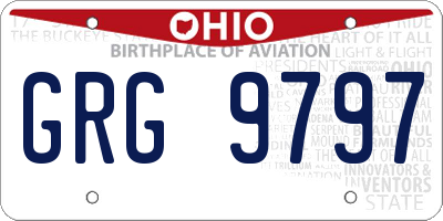 OH license plate GRG9797