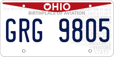 OH license plate GRG9805