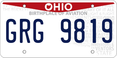 OH license plate GRG9819