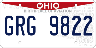 OH license plate GRG9822