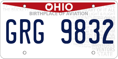 OH license plate GRG9832