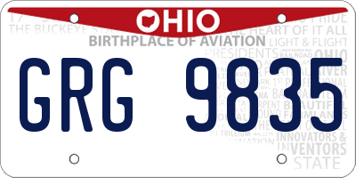 OH license plate GRG9835