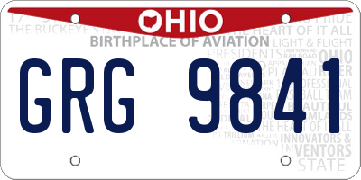 OH license plate GRG9841