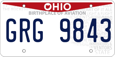 OH license plate GRG9843